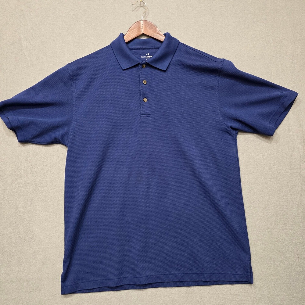 Grand Slam Golf Mens Blue Short Sleeve Pullover Quarter Button Shirt Size XL